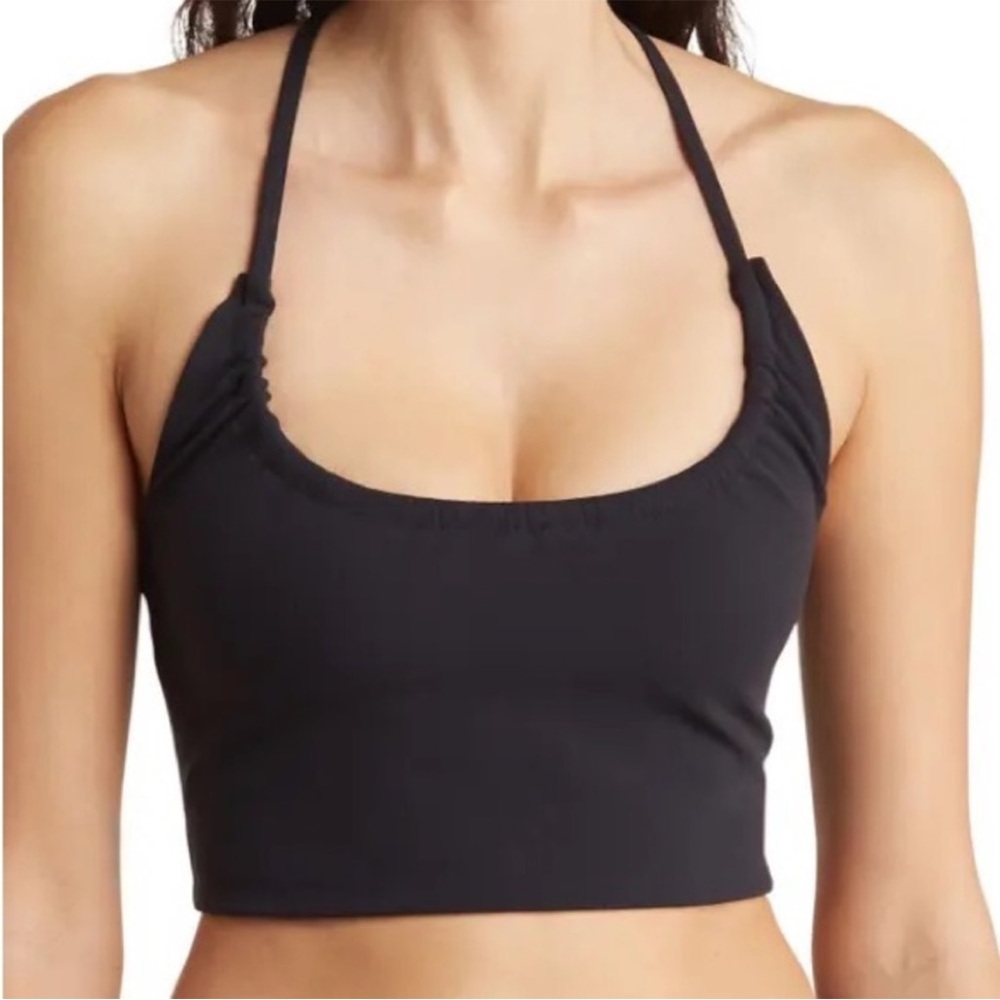 FP Movement by Free People Black Halter Crop Tank